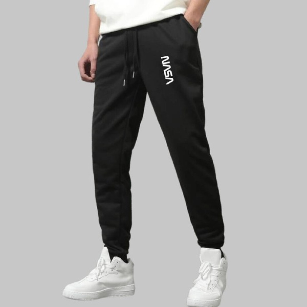 Casual Style Erkek Siyah Eşofman Altı Nasa Baskılı Kışlık Lastikli Paça Erkek Eşofman Fiyatı