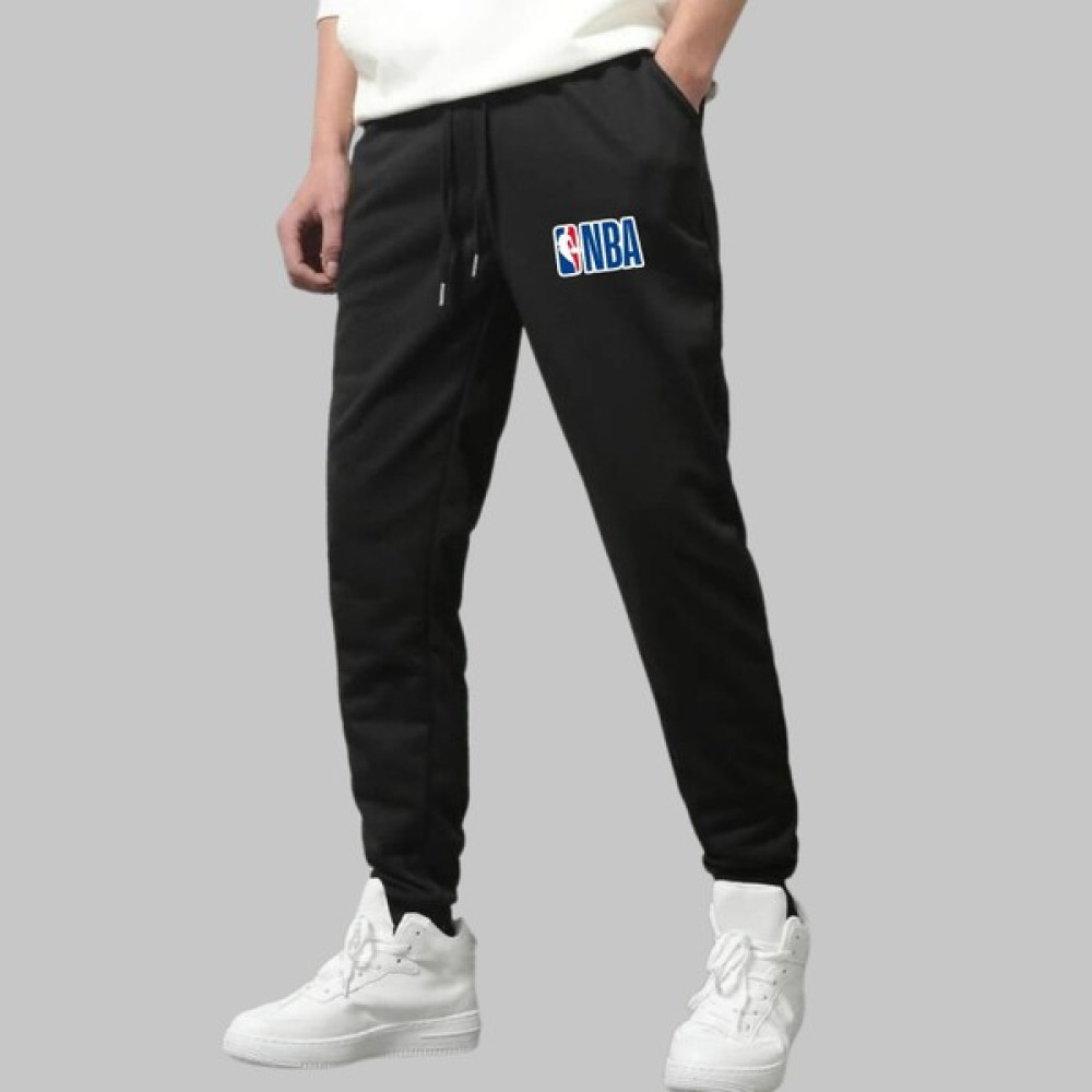Casual Style Erkek Siyah Eşofman Altı Nba Baskılı Kışlık Lastikli Paça Erkek Eşofman Fiyatı