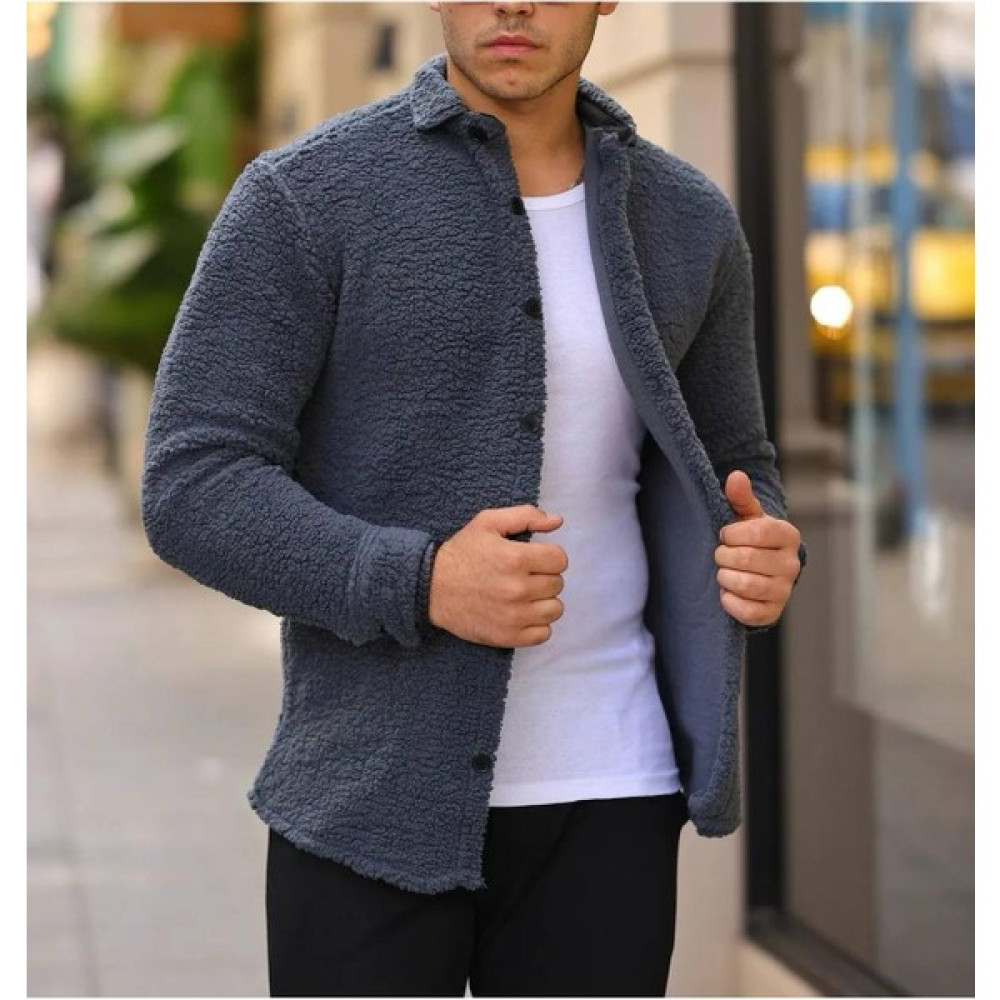 Casual Suit Erkek Gri Kışlık Kalın Peluş Hırka Erkek Hırkalar Fiyatı