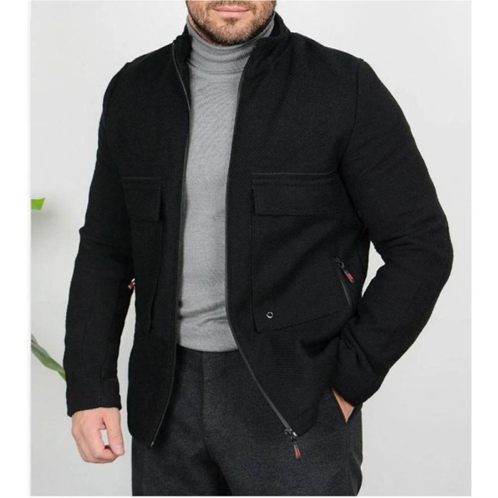 Casual Suit Erkek Siyah Dik Yaka Slimfit Içi Astarlı Kaşe Mont Erkek Mont Fiyatı