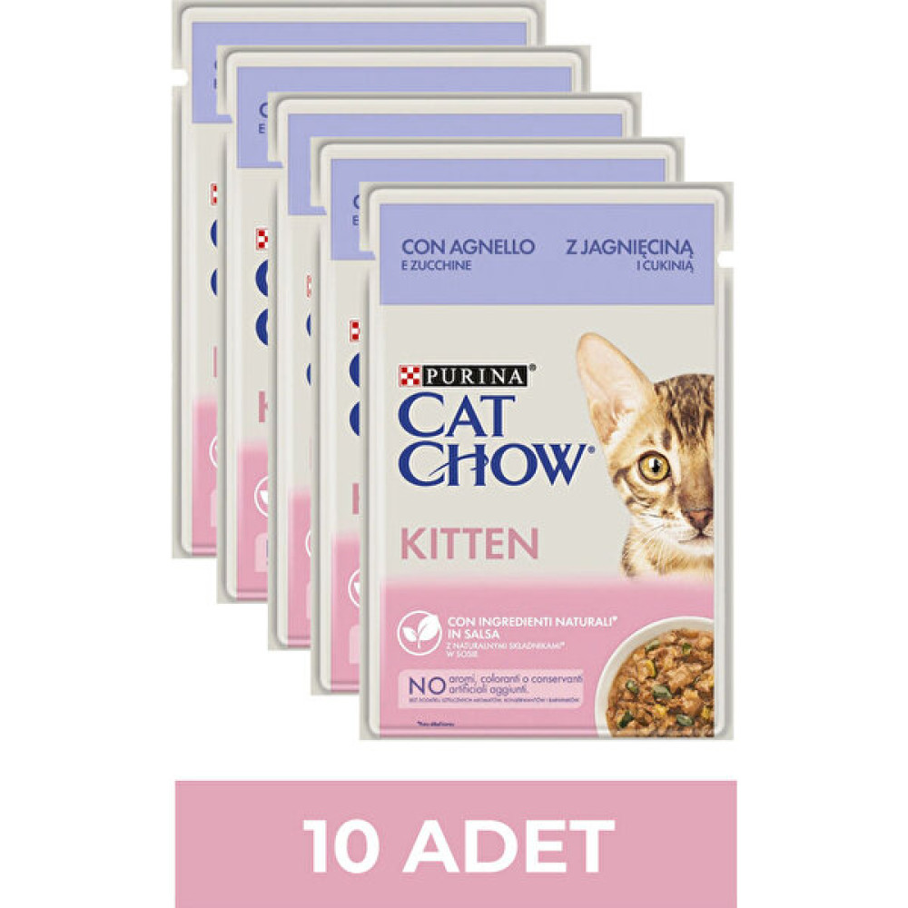 Cat Chow Kitten Kuzu Etli & Kabaklı Yavru Yaş Kedi Maması 85 gr x 10 Adet Evcil Hayvan Ürünleri Fiyatı