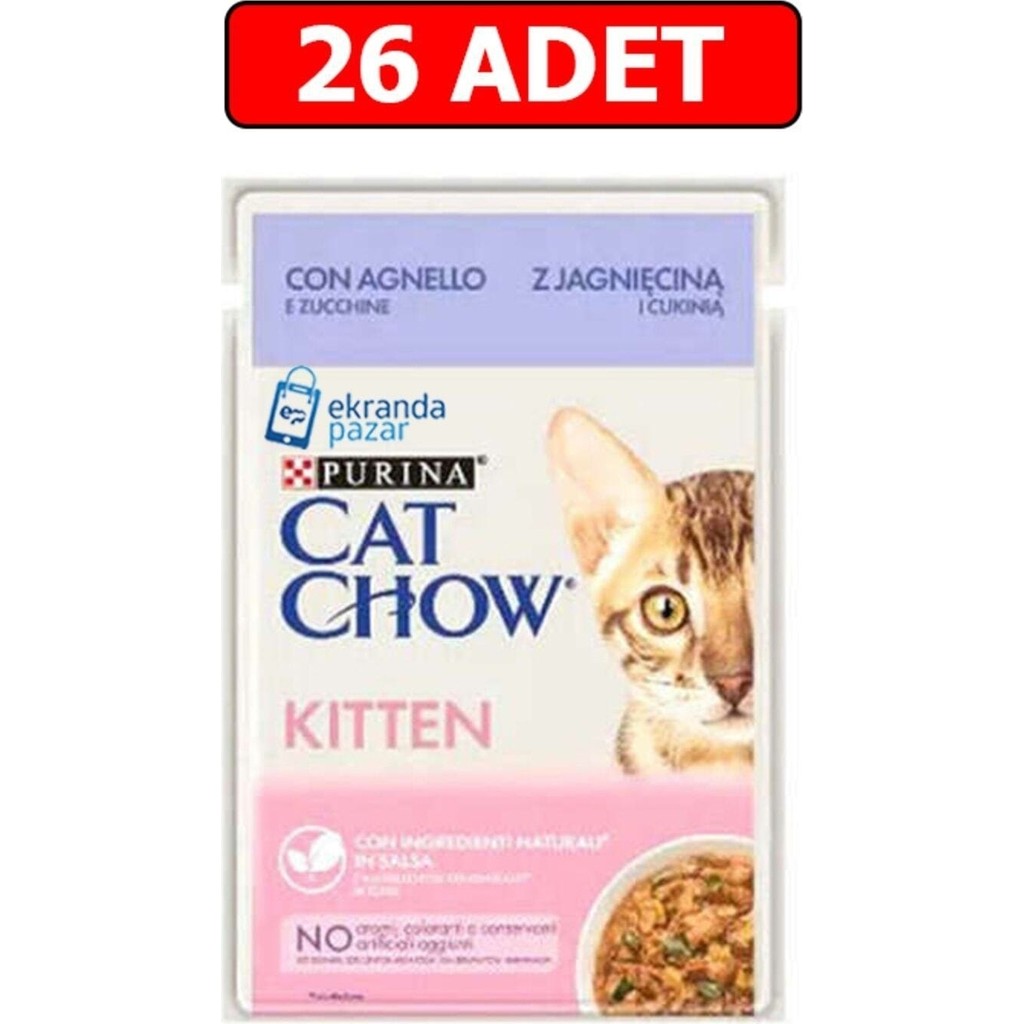 Cat Chow Kitten Yavru Kediler İçin Kuzu Etli Sebzeli Yaş Mama 85gr 26 Adet Evcil Hayvan Ürünleri Fiyatı