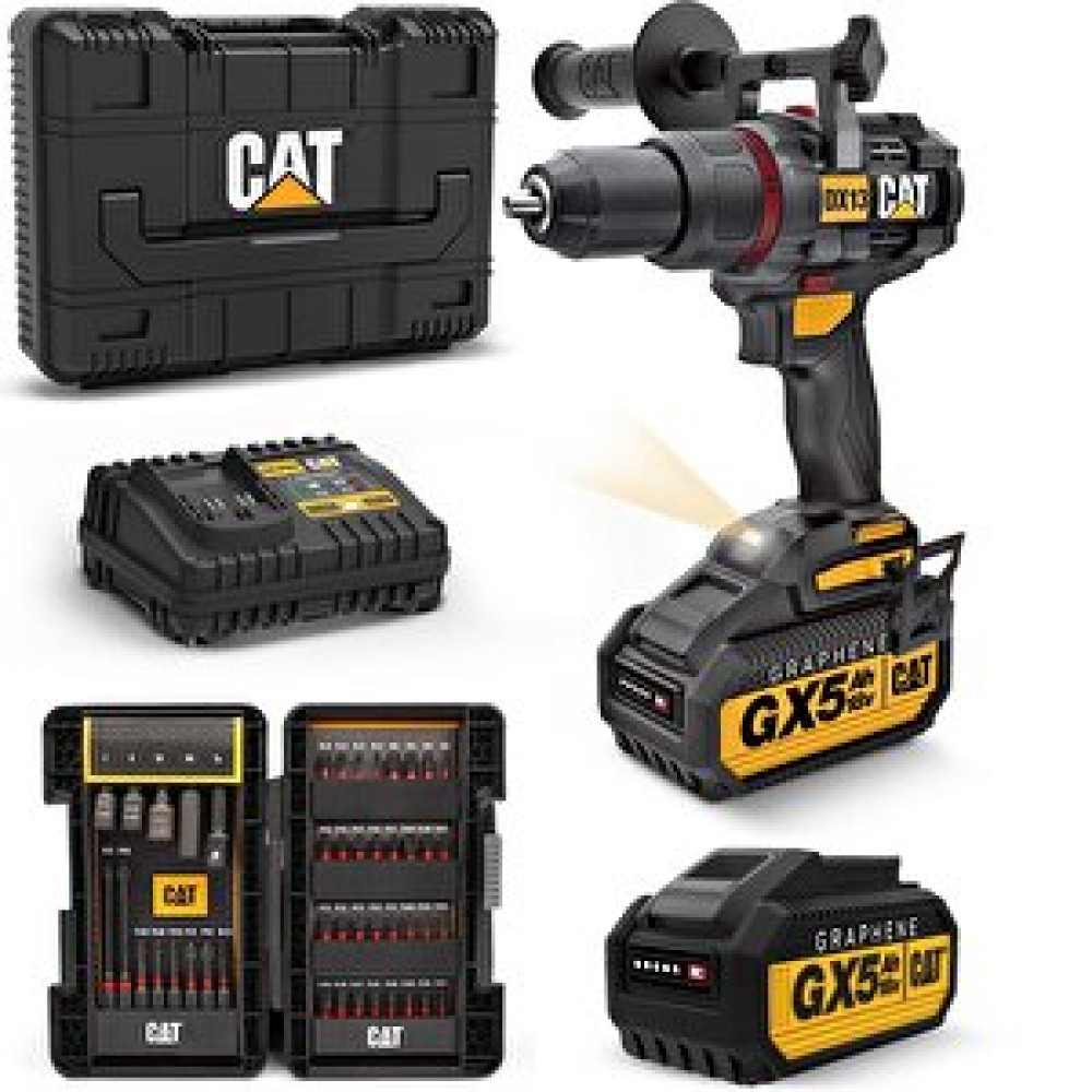 Cat Dx13ba 18volt/5.0ah Graphene Li-ion Çift Akülü Kömürsüz Profesyonel Darbeli Matkap + 45 Prç Aksesuar Matkaplar Fiyatı