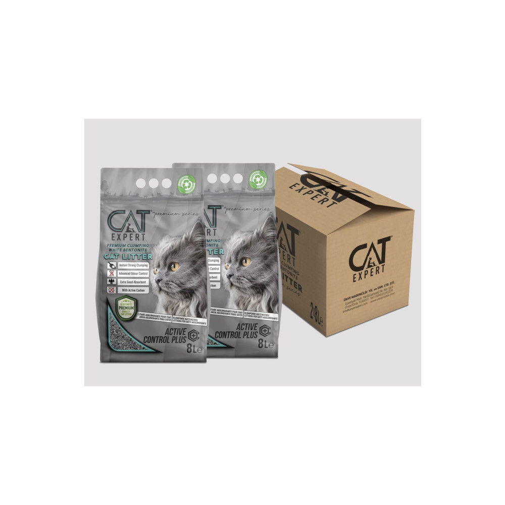 CAT EXPERT Kedi Kumu Actıve Control Plus Aktif Karbonlu Topaklanan Ve Koku Hapseden 8 Lt X 2 Adet Evcil Hayvan Ürünleri Fiyatı