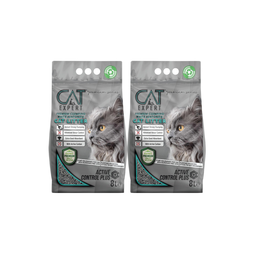 CAT EXPERT Kedi Kumu Active Control Plus Aktif Karbonlu Topaklanan Ve Koku Hapseden Tozsuz 8 Lt X 2 Adet Evcil Hayvan Ürünleri Fiyatı