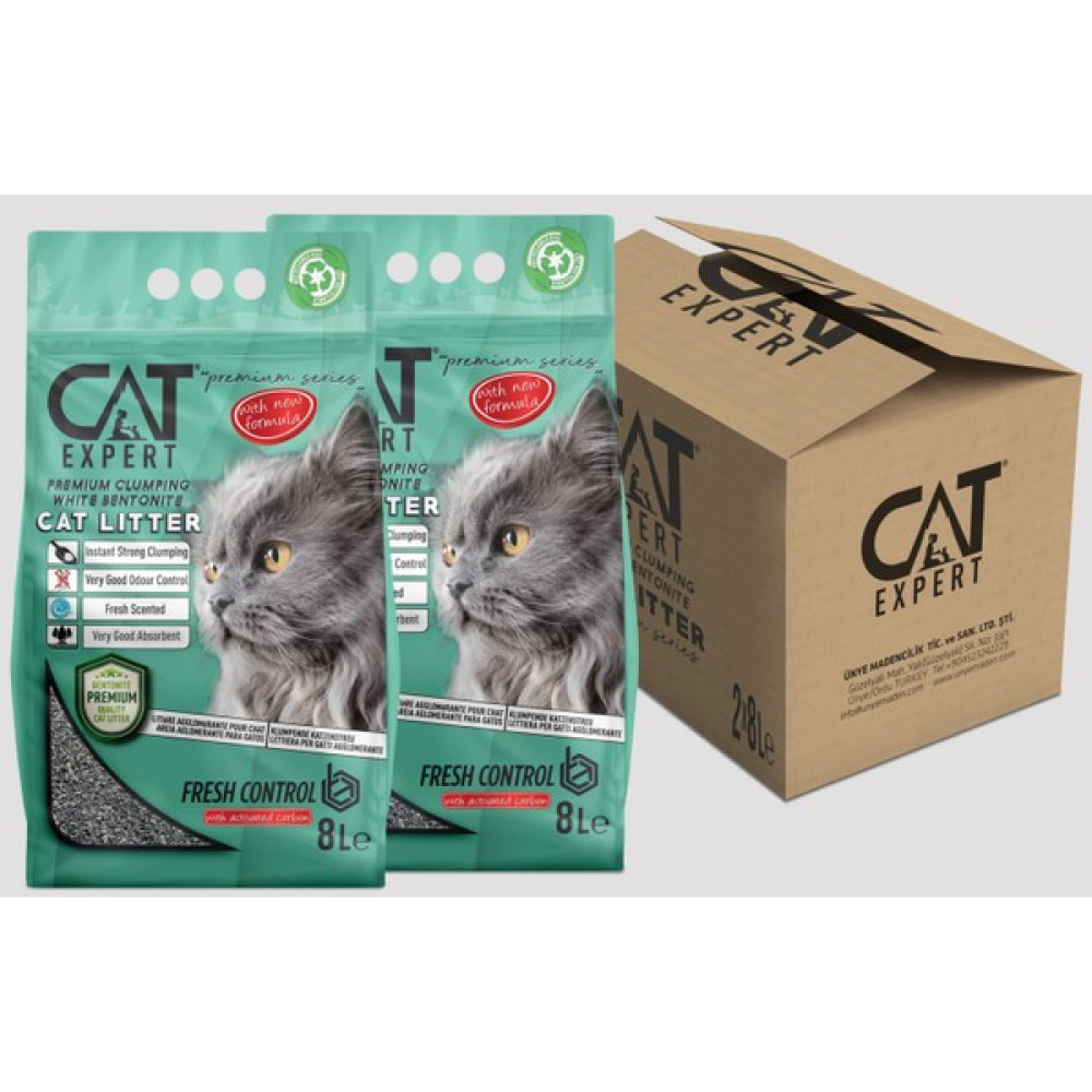 CAT EXPERT Kedi Kumu Fresh Control With Activated Carbon Topaklanan Koku Hapseden Tozsuz 8LTX 2 Adet Evcil Hayvan Ürünleri Fiyatı