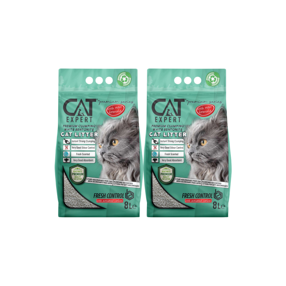 CAT EXPERT Kedi Kumu Fresh Control With Activated Carbon Topaklanan Ve Koku Hapseden Ürün Tozsuz 2x8 = 16 Lt Evcil Hayvan Ürünleri Fiyatı