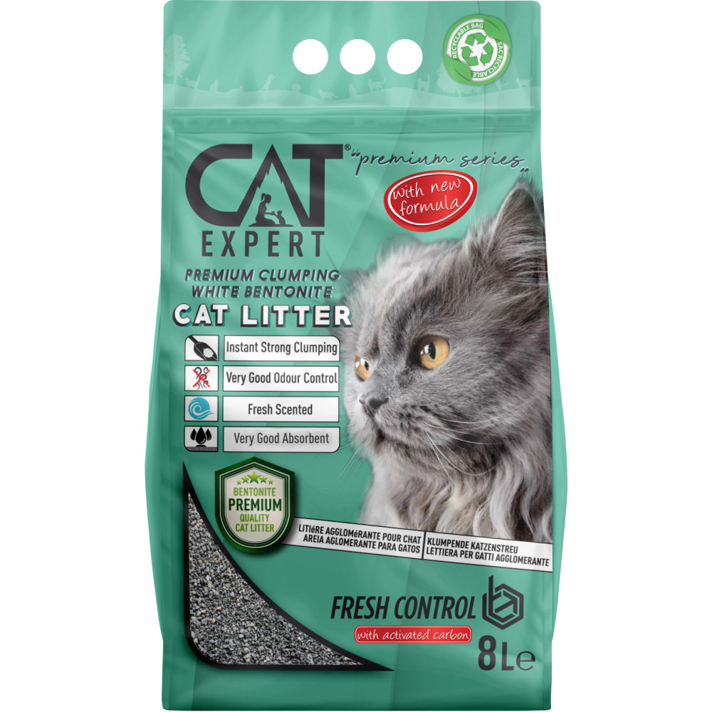 CAT EXPERT Kedi Kumu Fresh Control With Activated Carbon Topaklanan ve Koku Hapseden Ürün Tozsuz 8LT Evcil Hayvan Ürünleri Fiyatı