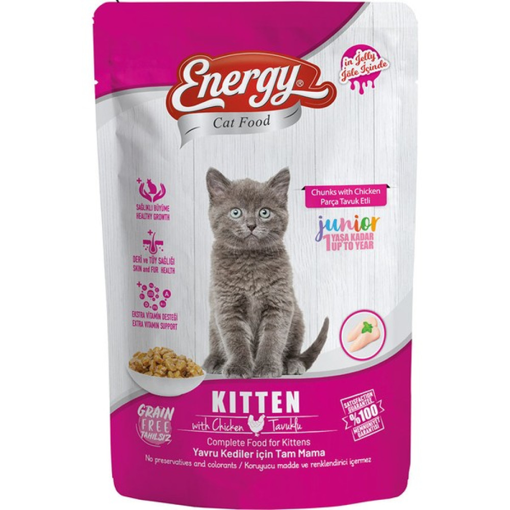 Cat Food Energy Tavuklu Yavru Islak Kedi Maması 85 G Özel Koli 12 Adet Evcil Hayvan Ürünleri Fiyatı