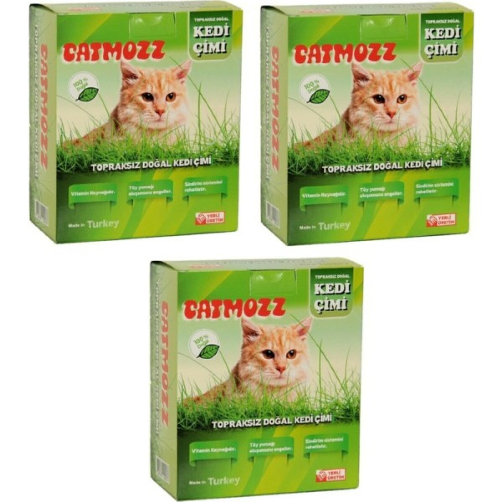 Cat Mozz Yavru ve Yetişkin Kediler Için Büyük Boy Organik Topraksız Kedi Çimi Seti 3 Adet Evcil Hayvan Ürünleri Fiyatı