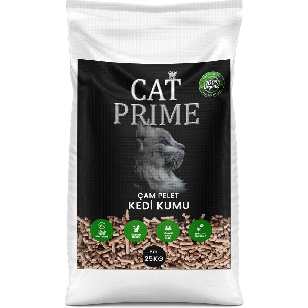 Cat Prime Kedi Kumu %100 Organik Çam Kokulu Çam Peleti 6 mm 50 Lt (25KG) Evcil Hayvan Ürünleri Fiyatı