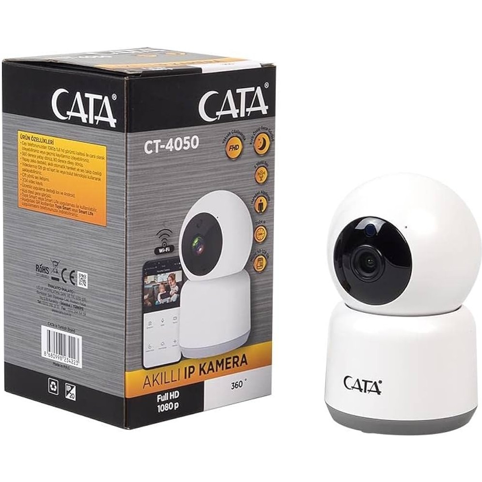 Cata CT-4050 Akıllı Ip Kamera - Dönebilen Wifi Akıllı Kamera Güvenlik Kameraları Fiyatı