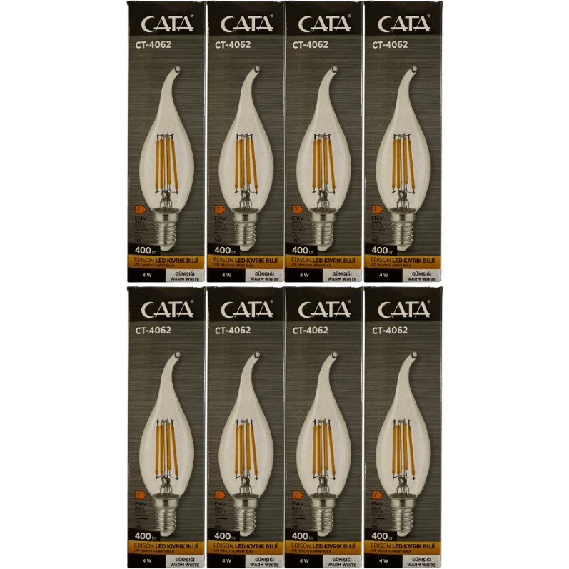 Cata CT-4062 4W 3000K (Günışığı) E14 Duylu LED Kıvrık Buji (8 Adet) - Gün Işığı Led Aydınlatmalar Fiyatı