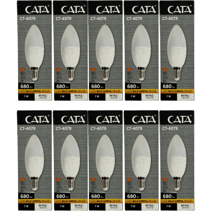 Cata CT-4079 7W 6400K Beyaz Işık E14 Duylu LED Ampul (10 Adet) Enerji Tasarruflu Aydınlatma Led Aydınlatmalar Fiyatı
