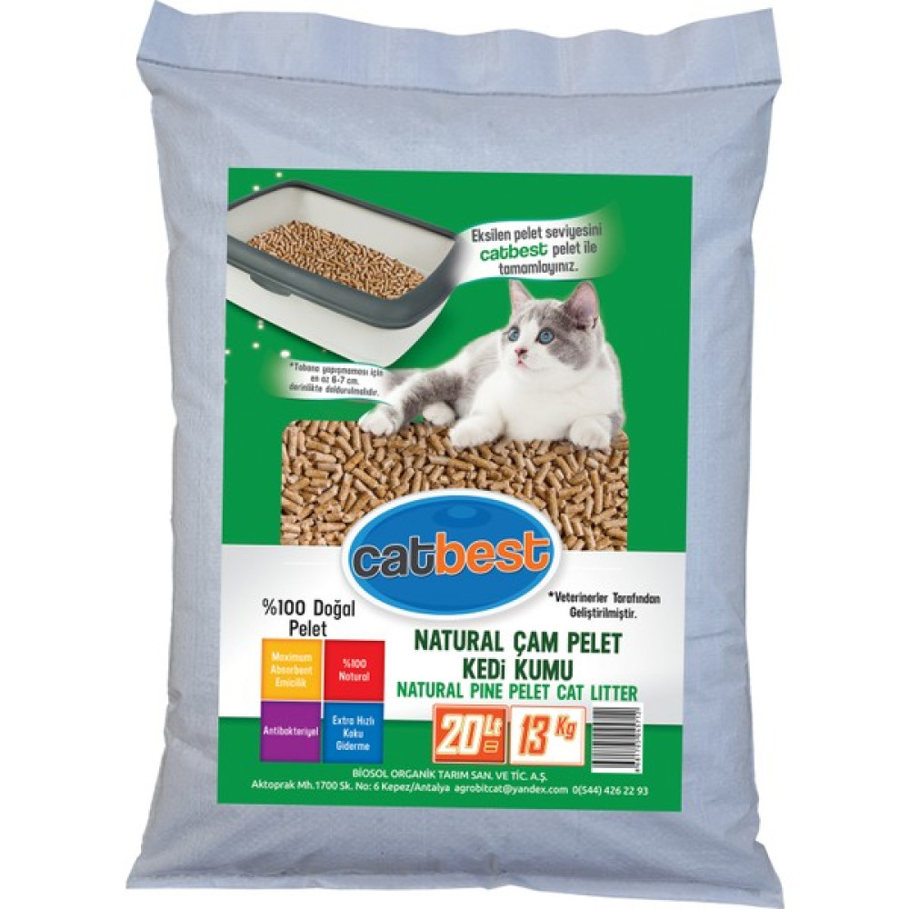 Catbest Cat Pellet Çam Peleti Kedi Kumu 13 kg = 20 l Evcil Hayvan Ürünleri Fiyatı