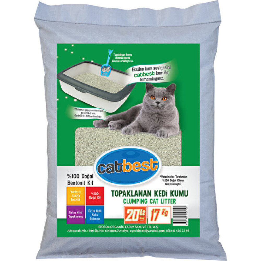 Catbest Doğal Bentonit Kil Kedi Kumu 20 l = 17 kg Evcil Hayvan Ürünleri Fiyatı