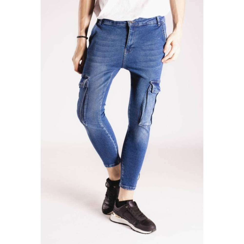 Catch Mavi Slim Fit Kargo Jean Erkek Pantolon Fiyatı