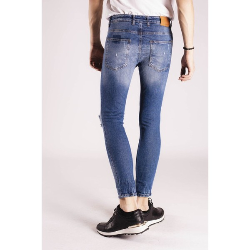 Catch Mavi Yırtık Diz Slim Fit Jean Erkek Jeans / Kot Pantolon Fiyatı