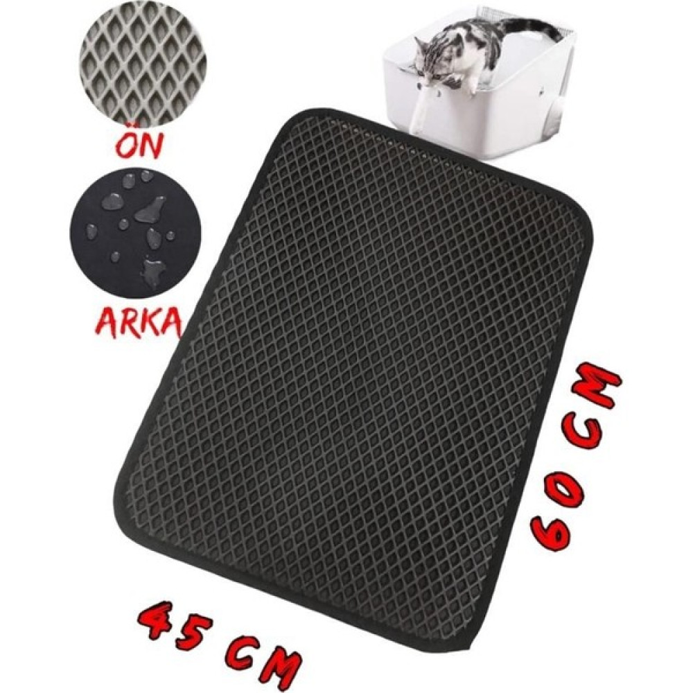 Cateva Çift Taraflı Su Geçirmez Kedi Kumu Paspası 60 x 45 cm - Kahverengi Evcil Hayvan Ürünleri Fiyatı