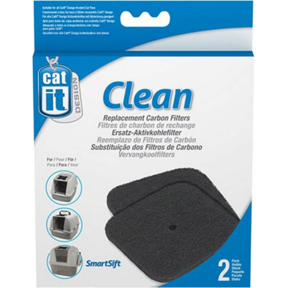 Catit Tuvalet Kabinleri Için Karbon Filtre 2'li - 26 x 12 cm - Siyah Evcil Hayvan Ürünleri Fiyatı
