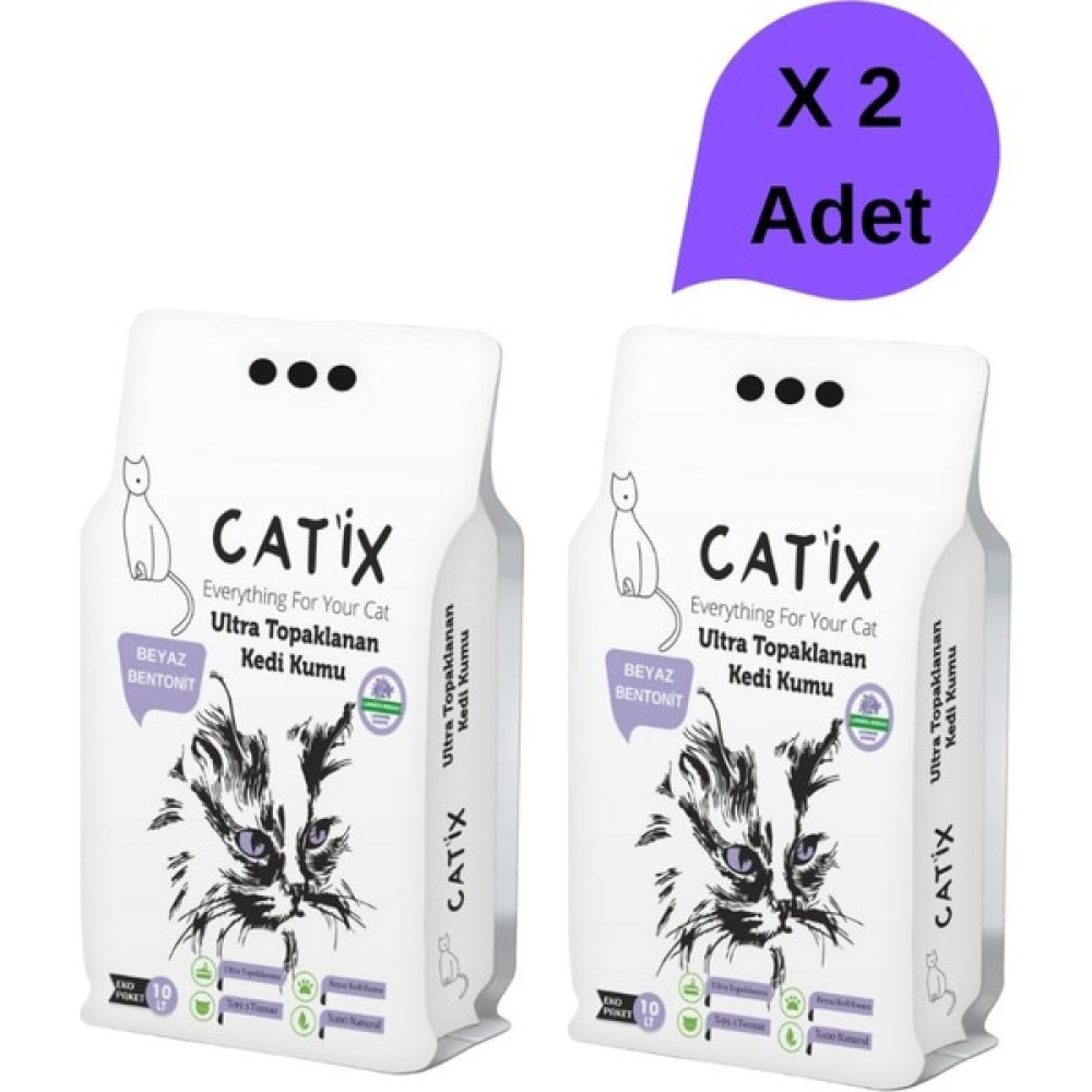 Catix 10lt x 2 Adet Beyaz Bentoint Lavanta Kokulu Ince Taneli Kedi Kumu Ultra Topaklanma Evcil Hayvan Ürünleri Fiyatı