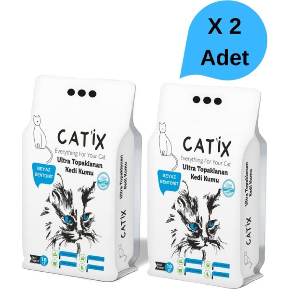 Catix 10lt x 2 Adet Beyaz Bentoint Marsilya Sabun Ince Taneli Kedi Kumu Ultra Topaklanma Evcil Hayvan Ürünleri Fiyatı