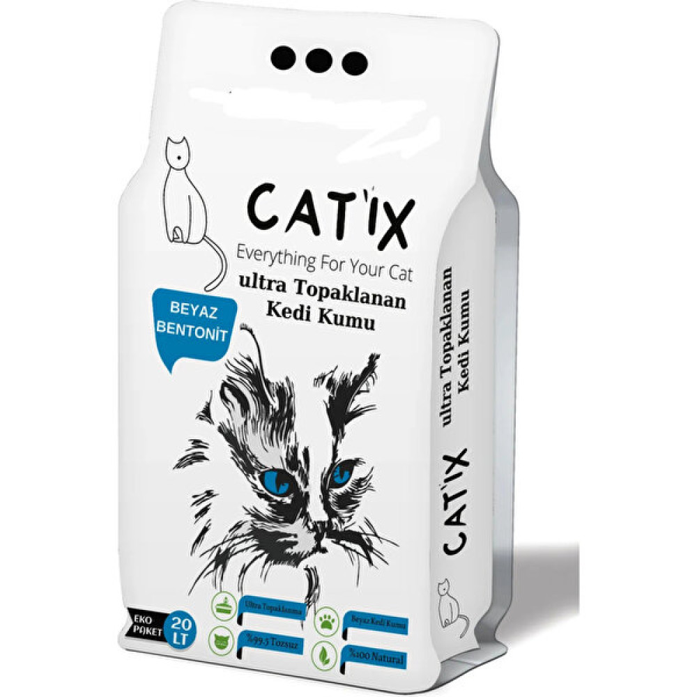Catix Cat'ix 20LT Beyaz Bentoint Kokusuz Ince Taneli Kedi Kumu Ultra Topaklama Evcil Hayvan Ürünleri Fiyatı