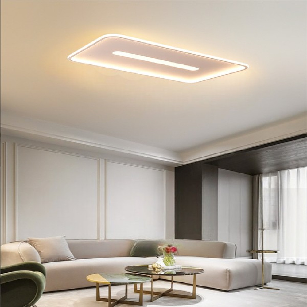 Catluz Antrasit 60X40CM Dikdörtgen Içi Dörtgen LED Tavan Lambası,avize,modern Aydınlatma,3 Işık Rengi Avize Fiyatı