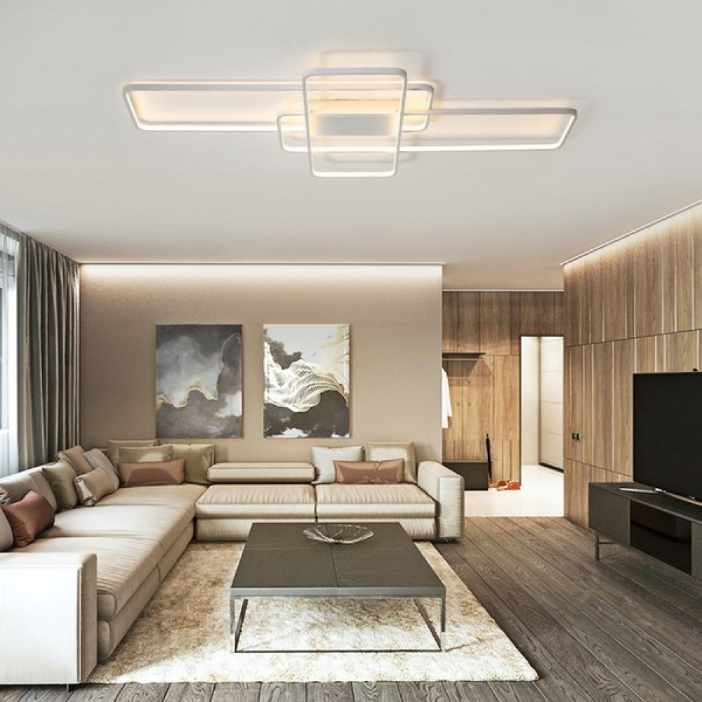 Catluz Beyaz 110X80CM Dikdörtgen*3*ışık Rengi LED Tavan Lambası,avize,modern Aydınlatma,dekoratif Işık Avize Fiyatı