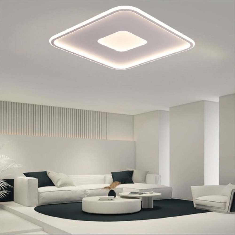 Catluz Beyaz 60X60CM Kare Içi Kare 3 Işık Rengi LED Tavan Lambası,avize,modern Aydınlatma,dekoratif Işık Avize Fiyatı