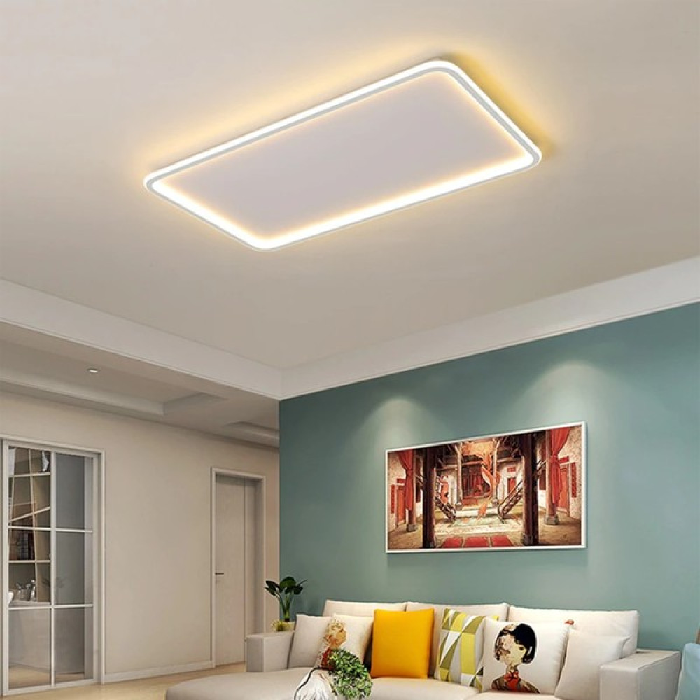 Catluz Beyaz 90X60CM Dikdörtgen 3 Işık Rengi LED Tavan Lambası,avize,modern Aydınlatma,dekoratif Işık Avize Fiyatı