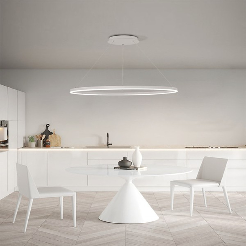 Catluz Beyaz Çember Ø40CM LED Lamba,yuvarlak Sarkıt Avize,modern Aydınlatma,dekoratif Işık 3 Işık Rengi Avize Fiyatı