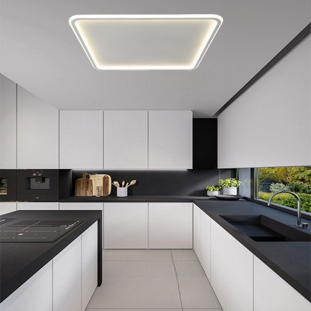 Catluz Beyaz Kare 40X40CM LED Tavan Lambası,avize,modern Aydınlatma,dekoratif 3 Işık Rengi Avize Fiyatı