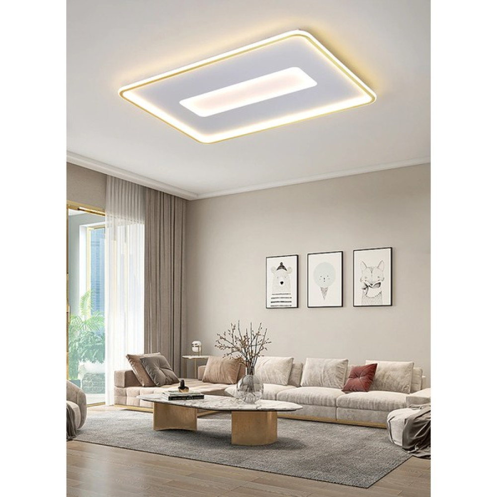 Catluz CL54103-L Gold 90X60CM Dikdörtgen Içi Dörtgen LED Tavan Lambası,avize,modern Avize Fiyatı
