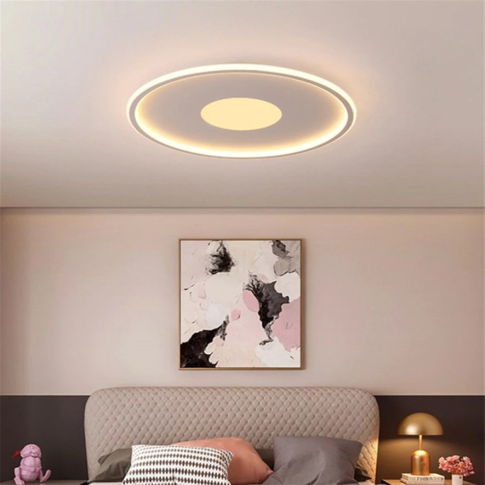 Catluz CL54104-Y Antrasit Ø40CM Çember Içi Çember LED Tavan Lambası,yuvarlak Avize,modern Aydınlatma,3 Işık Rengi Avize Fiyatı