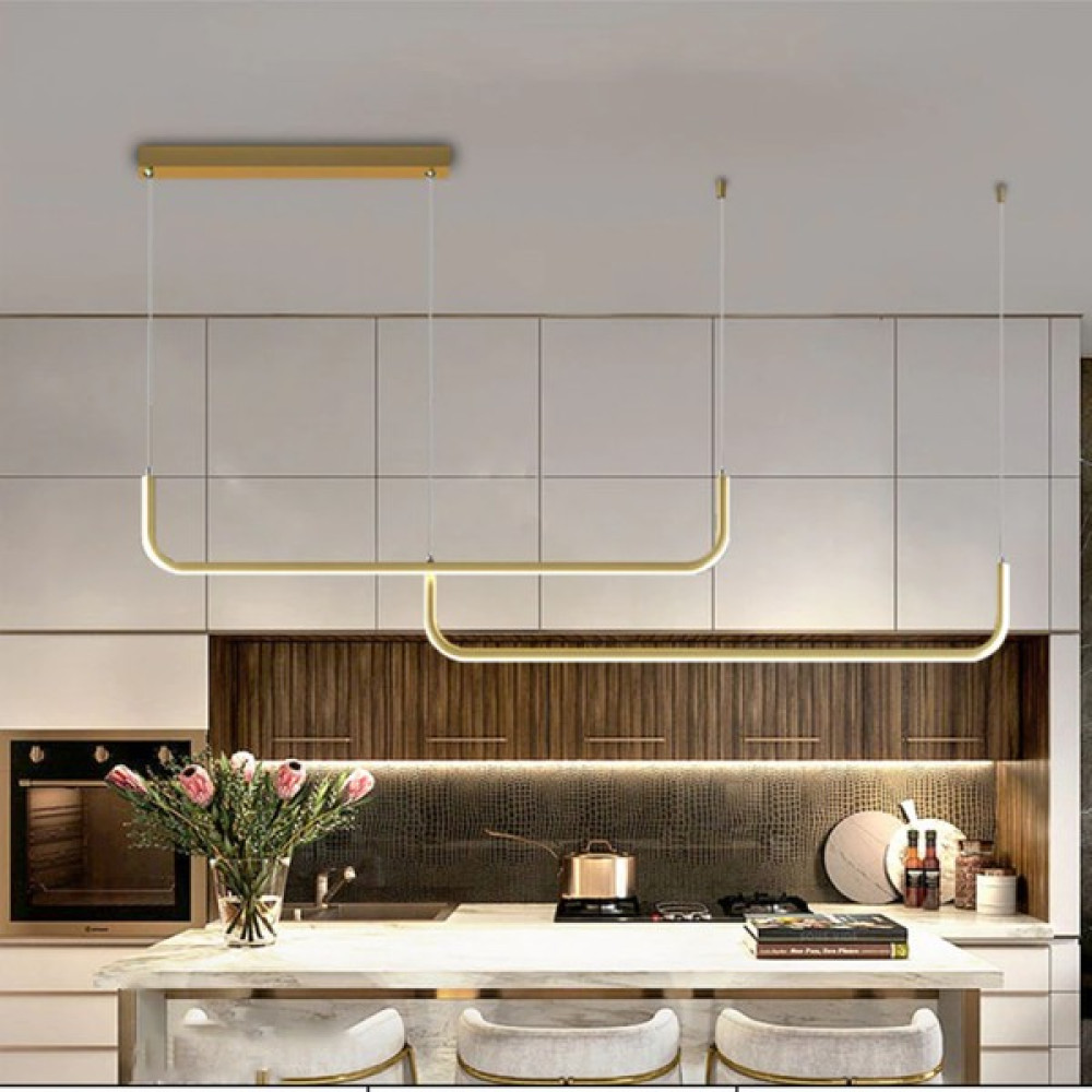 Catluz Gold Çift Yay 80CM LED Lamba,yay Sarkıt Avize,modern Aydınlatma,dekoratif Işık 3 Işık Rengi Avize Fiyatı