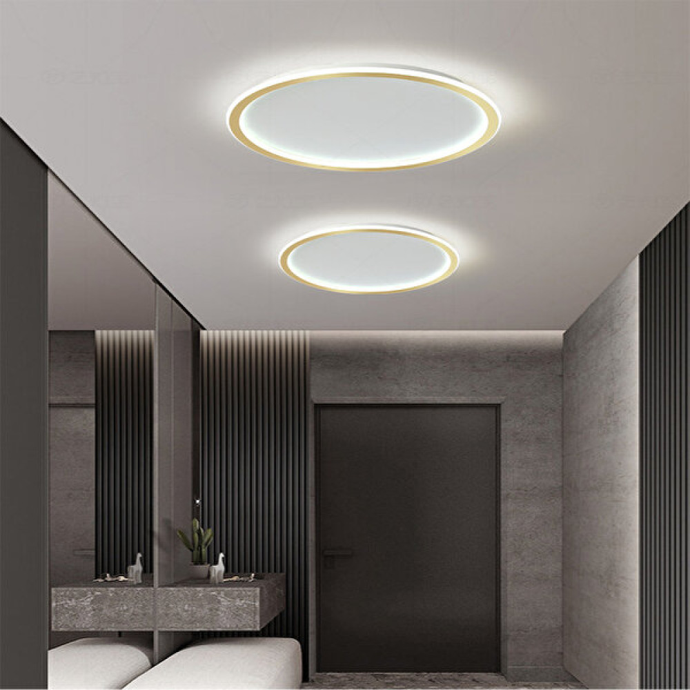 Catluz Gold Ø40CM Çember 3 Işık Rengi LED Tavan Lambası,yuvarlak Avize,modern Aydınlatma,dekoratif Işık Avize Fiyatı