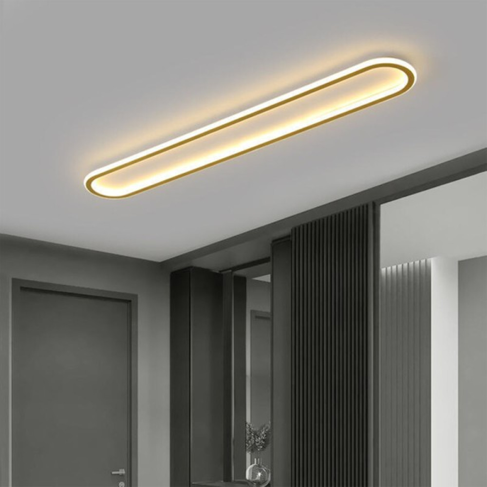 Catluz Gold Oval 120X16CM 3 Işık Rengi LED Tavan Lambası,oval Avize,modern Aydınlatma,dekoratif Işık Avize Fiyatı