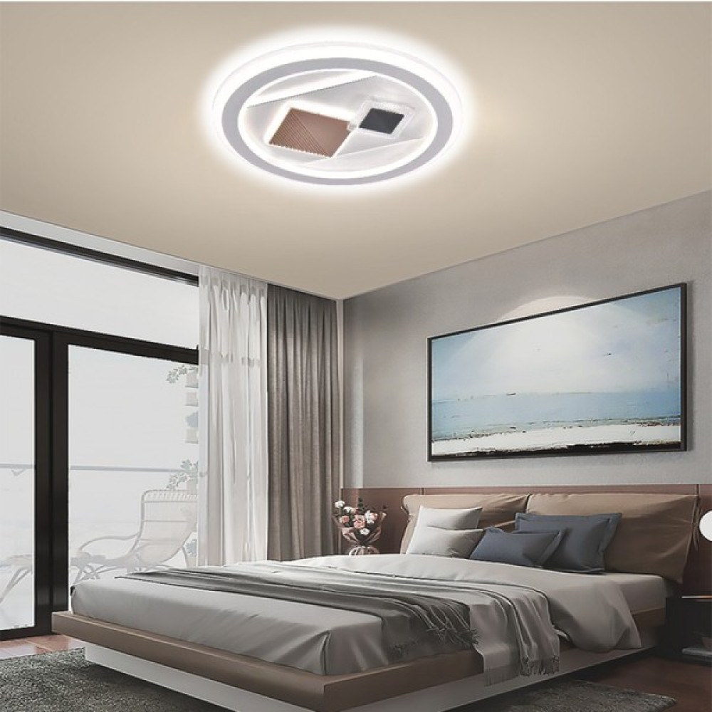 Catluz Ø50CM Akrilikli Yuvarlak LED Tavan Lambası,modern Aydınlatma,3 Işık Rengi,kumandalı - Beyaz Avize Fiyatı