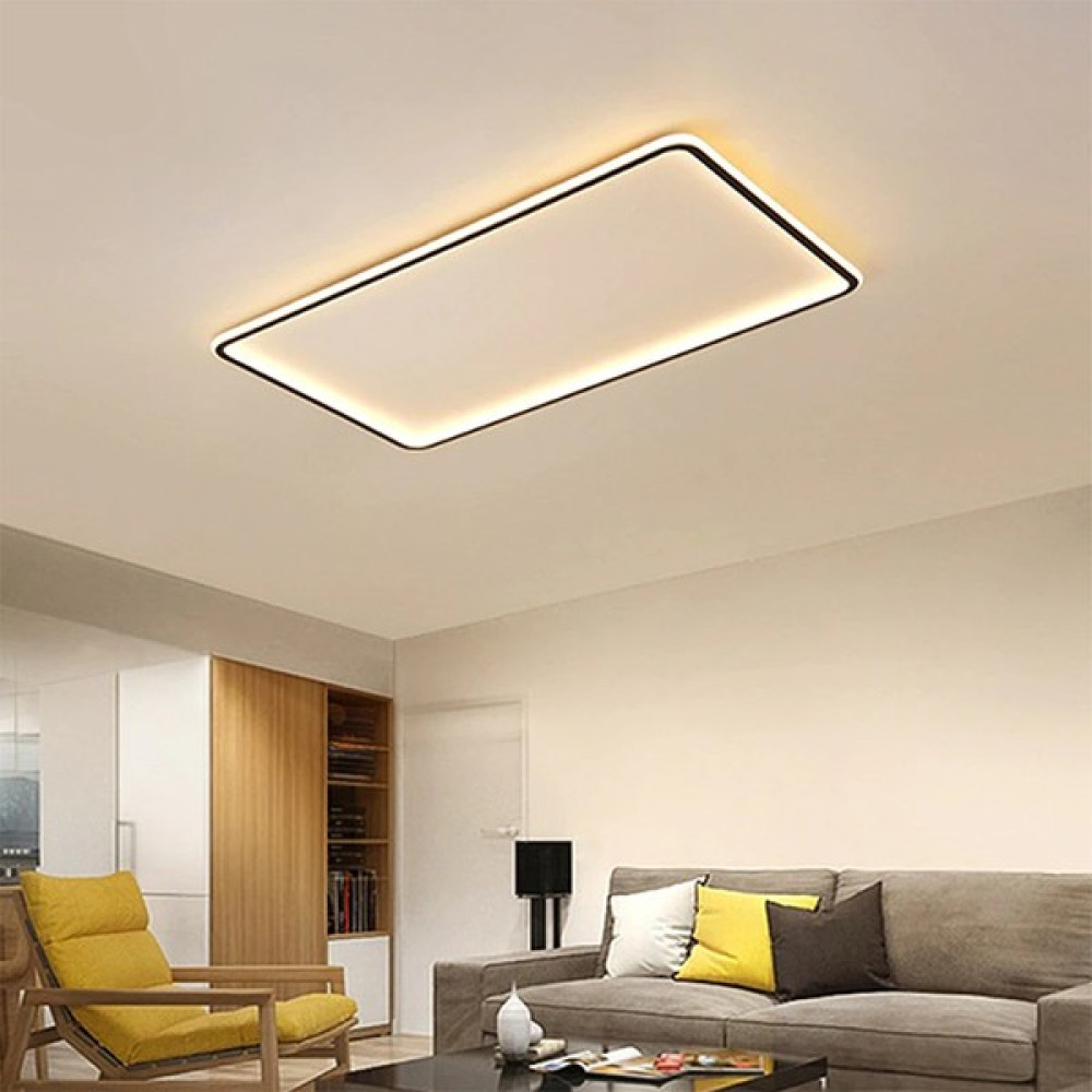 Catluz Siyah 60X40CM Dikdörtgen 3 Işık Rengi LED Tavan Lambası,avize,modern Aydınlatma,dekoratif Işık Avize Fiyatı