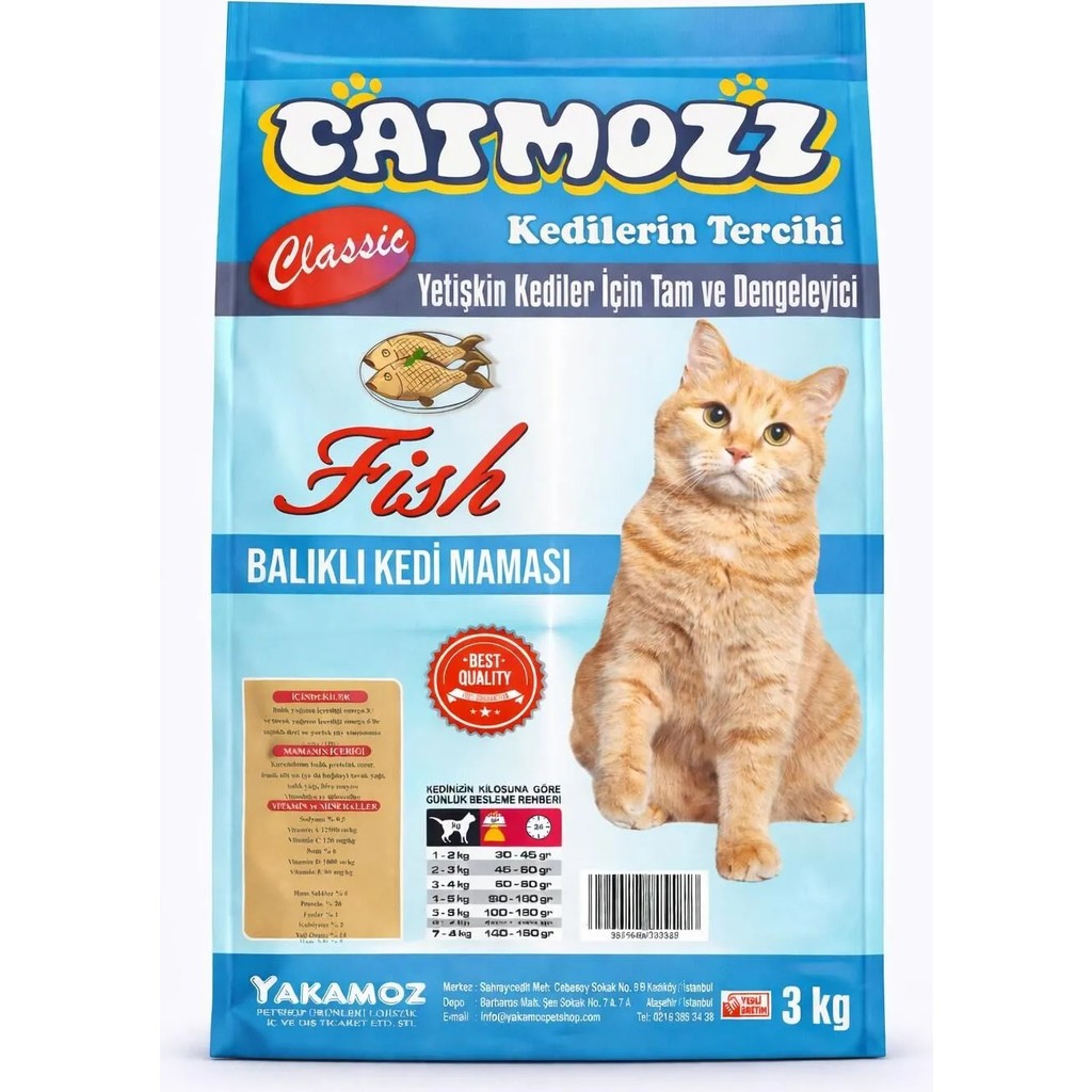 Catmozz Classic Balıklı Yetişkin Kedi Maması 3 kg Evcil Hayvan Ürünleri Fiyatı