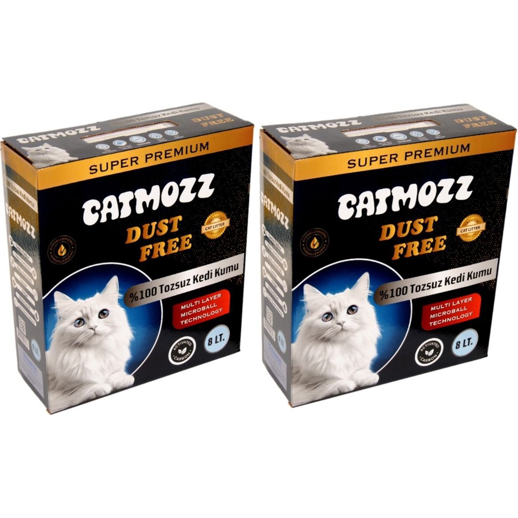 Catmozz Dust Free %100 Tozsuz Süper Premium Aktif Karbon Topaklaşan Hipoalerjik Ince Kedi Kumu 8 Lt x 2 Adet Evcil Hayvan Ürünleri Fiyatı