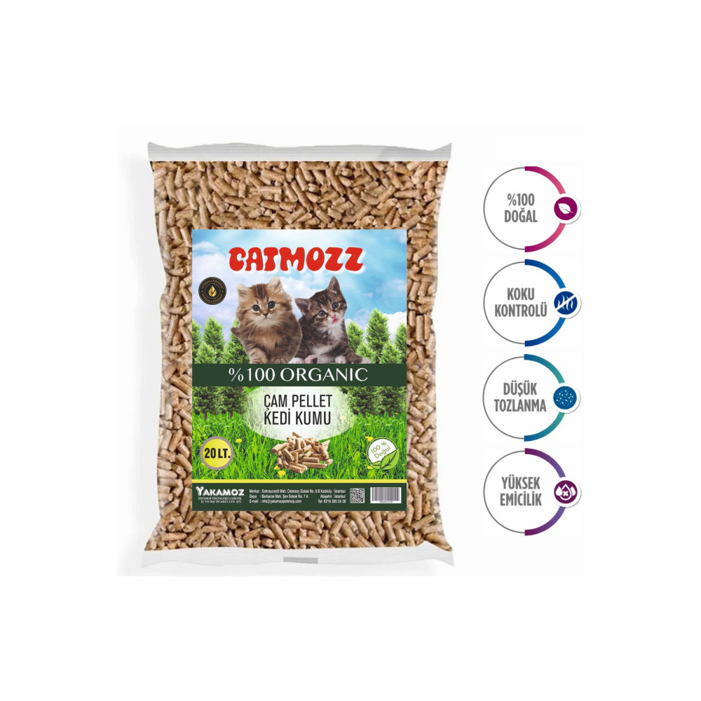 CatMozz Eco Hipoalerjenik Organik Çam Peleti Kedi Kumu 20 Lt Orijinal Gramaj Evcil Hayvan Ürünleri Fiyatı