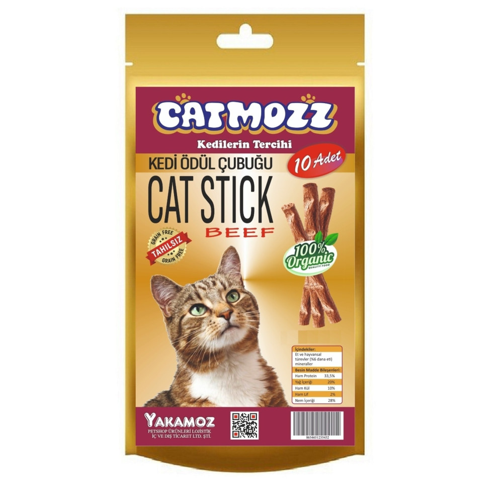 CatMozz Stick Biftekli Kediler için Ödül Çubuğu 10 lu Paket Evcil Hayvan Ürünleri Fiyatı