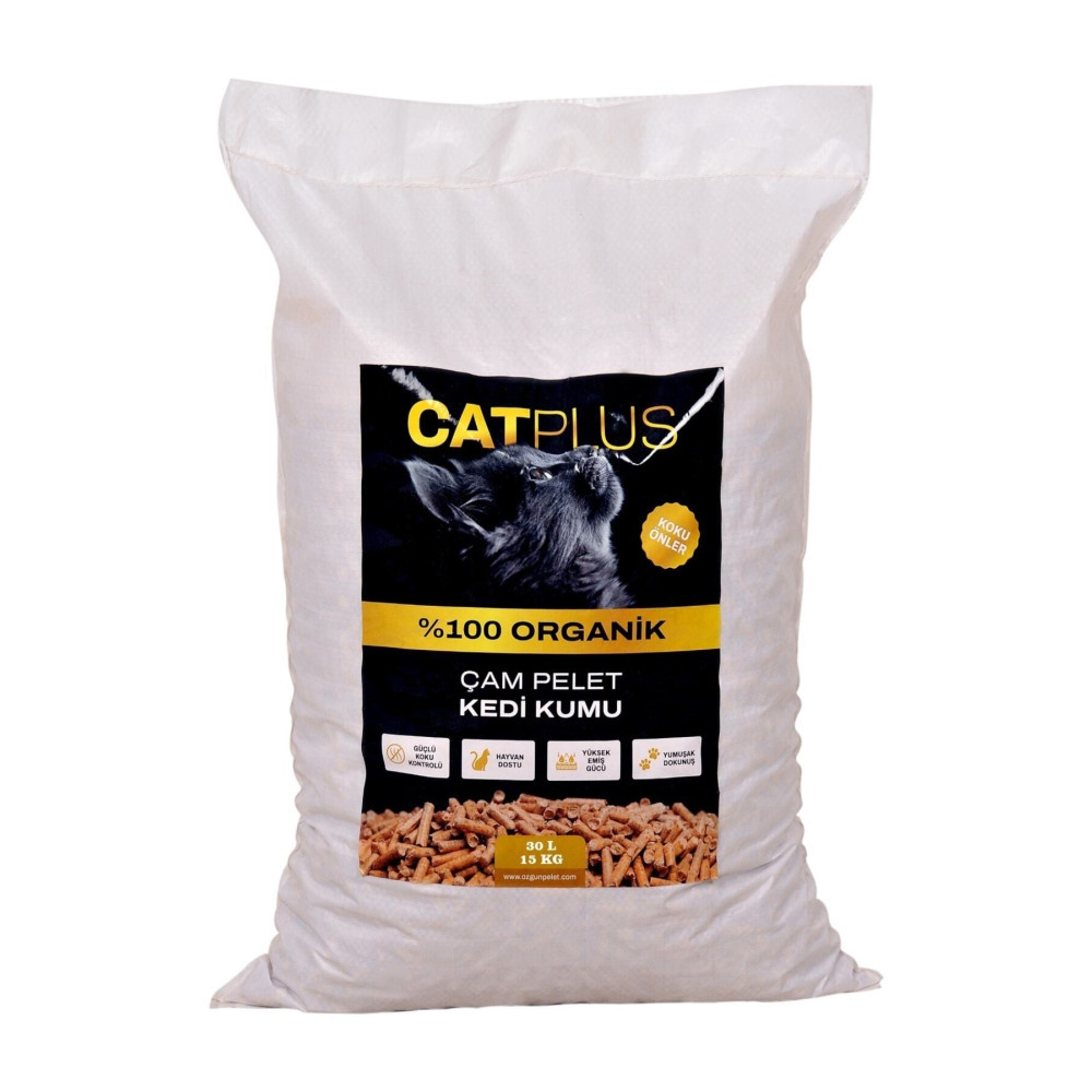 CatPlus Kedi Kumu Organik Peleti 6mm 30lt (15KG) Evcil Hayvan Ürünleri Fiyatı