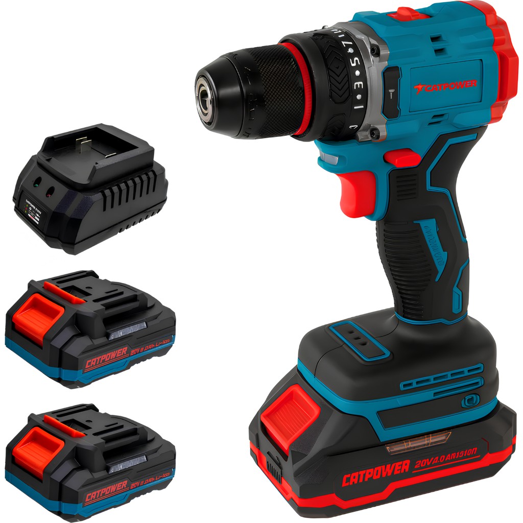 CATPOWER CAT1020 20V 2.0Ah Akülü Kömürsüz Darbesiz Matkap Vidalama Çantalı 10 mm Güçlü Performans Matkaplar Fiyatı