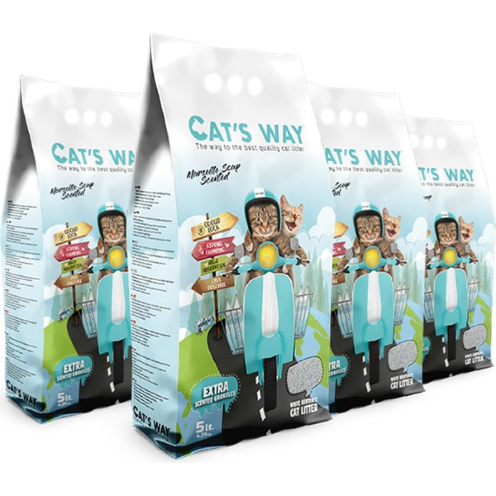 Cat's Way Marsilya Sabun Kokulu Kedi Kumu (5L. x 4Adet) Evcil Hayvan Ürünleri Fiyatı