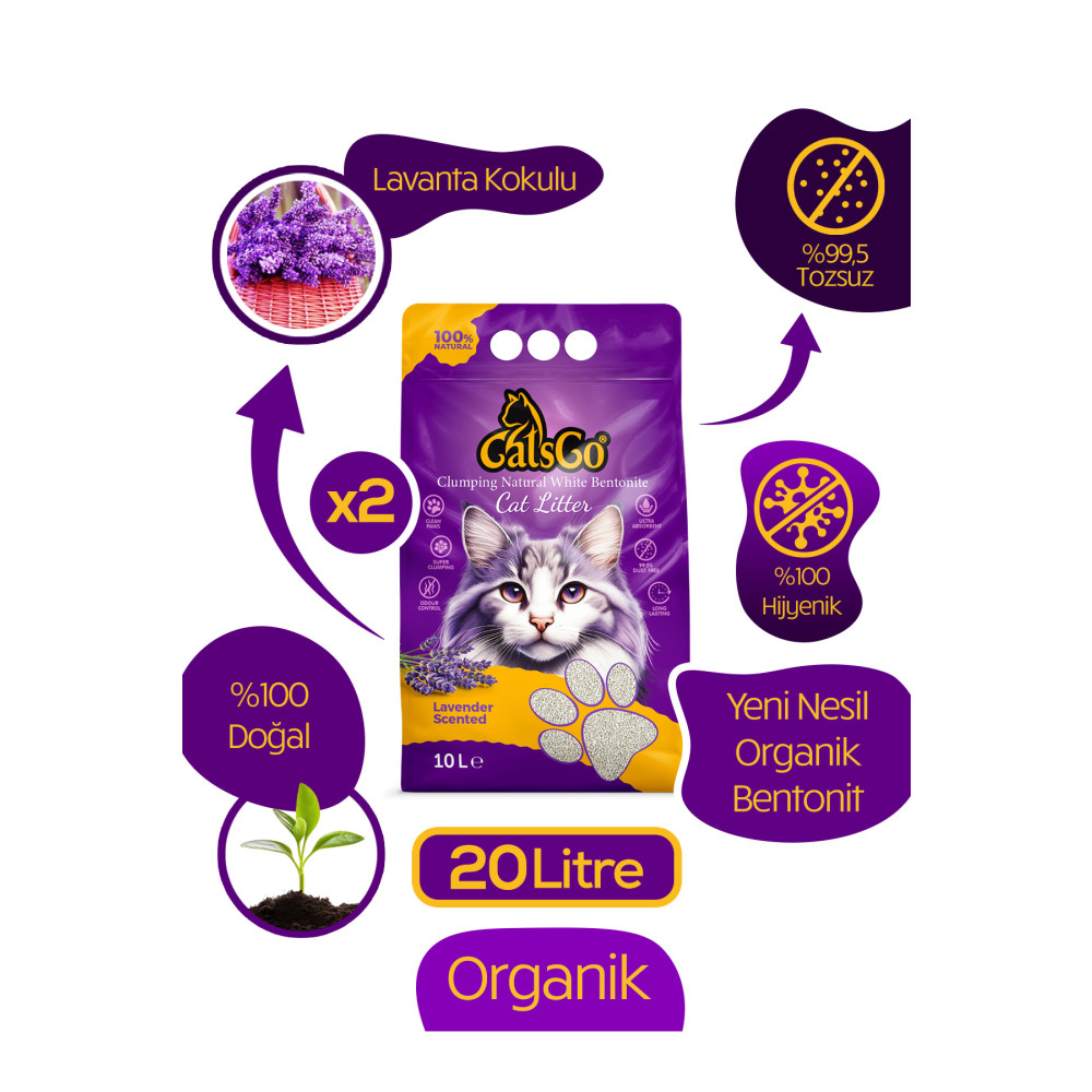 CatsGo Cat’s Go Lavantalı Premium Organik Kedi Kumu 10 Lt 2 Adet Evcil Hayvan Ürünleri Fiyatı