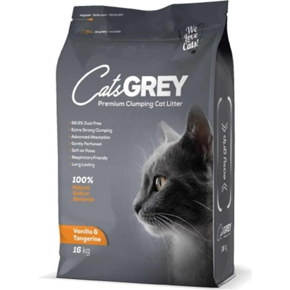 Catsgrey Premium Vanilya ve Mandalina Kokulu Tozsuz Topaklanan Ince Taneli Bentonit Kedi Kumu 16 kg Evcil Hayvan Ürünleri Fiyatı