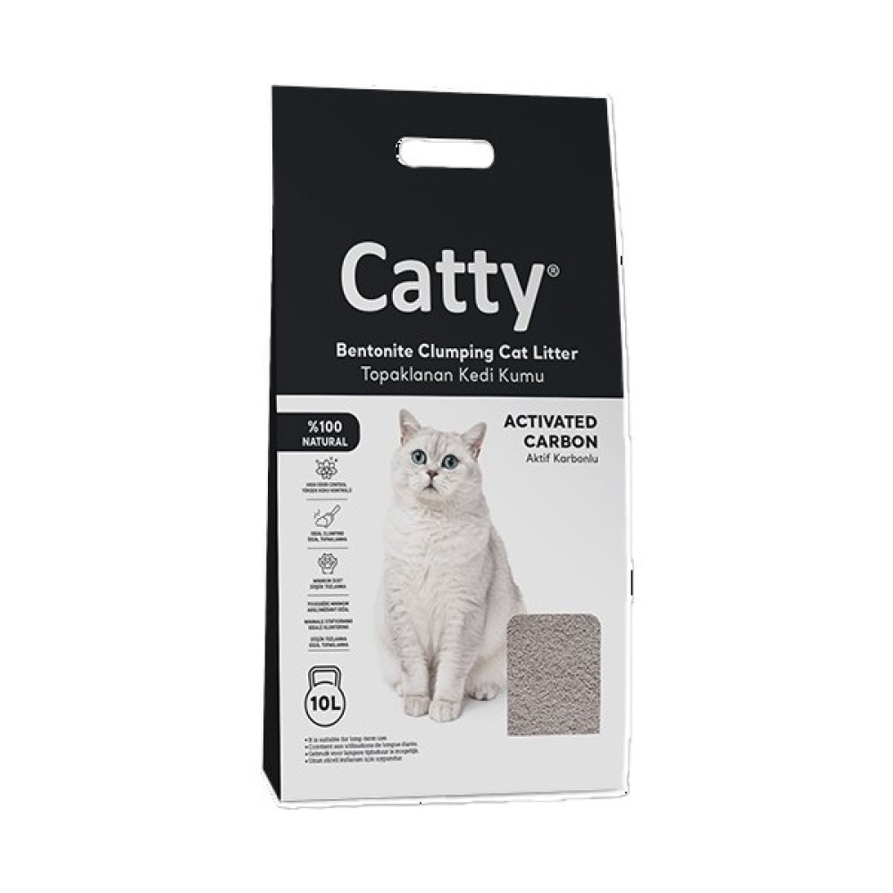 Catty Aktif Karbonlu Bentonit Kedi Kumu 10 Lt - Mükemmel Topaklaşma ve Koku Kontrolü Evcil Hayvan Ürünleri Fiyatı